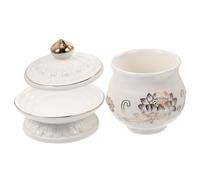 VICASKY Tazza Porcellana Bianca per Offerte d Buddiste Ciotola per e Decorazione Forma Fiore Design Classico con Levigato Uso e Religioso
