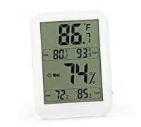 VICASKY Termometro Digitale Igrometro Interni Alta Precisione con Display LED Elettrico Misuratore Temperatura e Umidità per Casa Ufficio e Cameretta Senza Batteria Colore Bianco