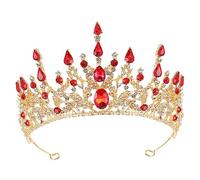 VICASKY tiara accessorio in stile barocco corone nuziali di strass damigella d'onore accessori per da sposa futura sposa Testamento del matrimonio Decorazione di nozze lega rosso
