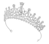 VICASKY tiara con di cristallo di tiara copricapo per fioraia di fiori di fiori Banca della testa di fiori corone di fiori fascia per tiara da ragazza strass Argento