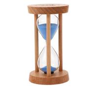 VICASKY Timer da 5 minuti per lavarsi i denti, orologio a clessidra, timer per lezioni, timer per spazzolini bambini, in legno, blu