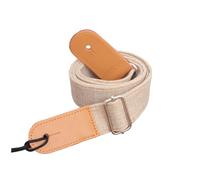 VICASKY Tracolla per Ukulele in Cotone e Vera Pelle Colore Beige Cuciture Raffinate per Comfort e Adattamento Sicuro Stile Country