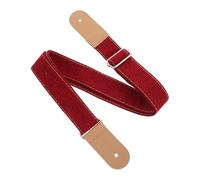VICASKY Tracolla per Ukulele in Cotone e Vera Pelle Rosso Stile Country, Resistente e Confortevole per Utilizzo Quotidiano e Performance Musicali