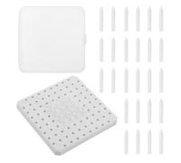 VICASKY Utensili per Forni per Ceramica con Chiodi Refrattari e Pad Resistenti al Fuoco, Design Multibucato in Plastico Bianco per Uso Continuo in Laboratorio Professionale