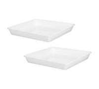 VICASKY Vassoio Quadrato Plastica 2 Pezzi per Piante da Giardino e Fioriere da Esterno Vaschetta Raccogli Gocce per Vasi 30 CM