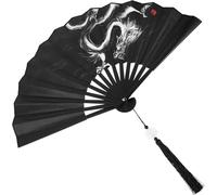 VICASKY Ventaglio Pieghevole Cinese in Seta retrò Motivo Drago, Ventilatore Portatile Leggero per Decorazioni Festa e Danza, Accessorio Decorativo Vintage Robusto e Facile da Trasportare