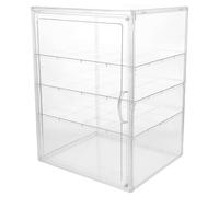 VICASKY Vetrina da Banco Trasparente a 4 Strati Regolabile per Pasticceria Scatola per Torta e Contenitore per Pane da Cucina Protezione Antipolvere Design Smontabile e Salvaspazio