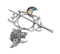 VICASKY Vintage Forcina retrò gotico spilla Cerchio Forcella Capelli Per Trecce Perline Cofano Impugnature Dei Capelli Strass Treccia Collare Stelo Dei Capelli Rune Lega Di Zinco Argento