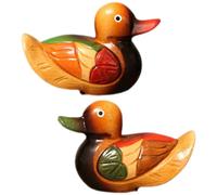VICASKY Wedding Mandarin Ducks Sculpture in Legno, 1 Paio, Oggetti per la Casa per Camera da Letto e Nozze, Pratico e Resistente, Forma di Anatre Mandarine