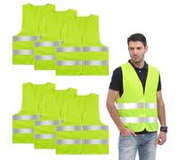 VicBou 6 Pezzi Gilet Alta visibilità Uomo Donna Kit, Giubbotto Catarifrangente Auto, Giubbotti di Sicurezza Antiforatura, per Conducenti, Cantiere Stradale