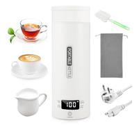 VicBou Bollitore Portatile Elettrico da Viaggio 220V/300W Kit,450ML Bollitore da Viaggio Piccolo, con Temperatura Regolabile a 4 Livelli, Spegnimento Automatico, per Latte, Caffè, Tè