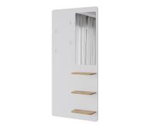 Vicco Appendiabiti da parete Jochen, Bianco/quercia, 70 x 150 cm con specchio, da parete con ripiano per scarpe e borse