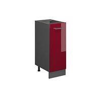 Vicco Armadio cucina dispensa alto R-Line, Rosso lucido, 30 cm senza piano di lavoro