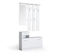 Vicco Armadio da ingresso Billy, Bianco, 25 x 191 cm