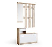 Vicco Armadio da ingresso Billy, Bianco/Sonoma, 25 x 191 cm
