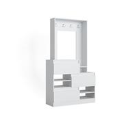 Vicco Armadio da ingresso Evia, Bianco, 100 x 180 cm