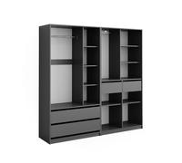 Vicco Armadio Elmo, Antracite, 200 x 200 cm Set di 2, per una conservazione flessibile di diversi capi di abbigliamento