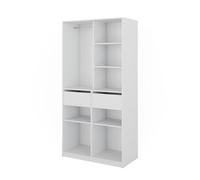 Vicco Armadio Elmo, Bianco, 100 x 200 cm con 2 cassetti, per una conservazione flessibile di diversi capi di abbigliamento