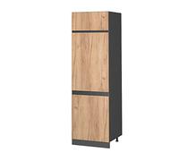 Vicco Armadio frigorifero R-Line, Quercia dorata, 60 cm Forma a J, per la libera combinazione all'interno di sistemi cucina modulari