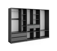 Vicco Armadio multifunzione Elmo, Antracite, 280 x 200 cm | Set di 3, per una conservazione flessibile di diversi capi di abbigliamento