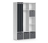 Vicco armadio multifunzione Luigi, Bianco, 105.8 x 178.1 cm Con cassetti pieghevoli (grigio)