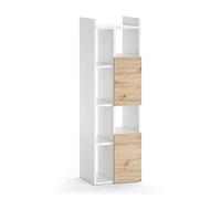 Vicco Armadio per il bagno Alf, Bianco/Rovere, 36 x 117 cm con 2 cassetti