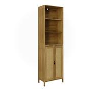Vicco Armadio per il bagno Liora, Bambù, 48 x 170 cm con 2 porte, per la conservazione di articoli da bagno e asciugamani