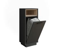 Vicco Armadio per la biancheria Beatrice, Antracite/Sonoma, 38 x 93 cm con tasca interna rimovibile, con cesto della biancheria integrato per la raccolta della biancheria sporca