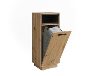 Vicco Armadio per la biancheria Beatrice, Rovere artigianale/antracite, 38 x 93 cm con tasca interna rimovibile, con cesto della biancheria integrato per la raccolta della biancheria sporca