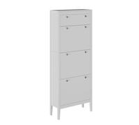 Vicco Armadio per scarpe Aron, Bianco, 60 x 153 cm | 3 scomparti, per la conservazione delle scarpe e combinabile con altri moduli