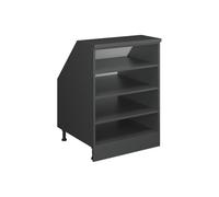 Vicco Armadio per tetto spiovente Rion, Antracite, 60 x 81.8 cm con 4 scomparti, carcassa 60 cm profondità, adatto per il salvaspazio sotto tetti spioventi