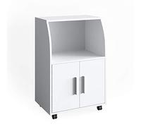 Vicco carrello cucina Elio, Bianco, 55 x 83.8 cm, con ruote e ripiano d'appoggio per microonde o dispositivi
