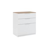 Vicco Cassettiera per camera da letto Betti, Bianco/Sonoma, 50 x 90 cm | con 3 cassetti, per riporre e appoggiare oggetti in soggiorno o in camera da letto