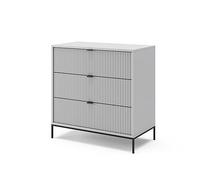 Vicco Cassettiera per camera da letto Eliza, Grigio, 80 x 81.2 cm | con 3 cassetti, per la conservazione e l’organizzazione in soggiorno o camera da letto