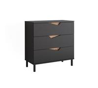 Vicco Cassettiera per camera da letto Marelle Antracite/Artisan 80x81.2 cm | con 3 cassetti, adatto per riporre abbigliamento e accessori
