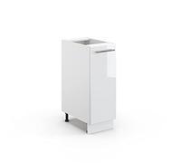 Vicco Colonna dispensa cucina Fame-Line, Bianco lucido, 30 cm