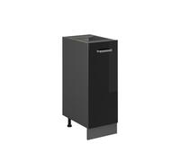 Vicco Colonna dispensa cucina R-Line, Nero lucido, 30 cm