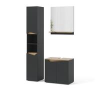 Vicco Combinazione di mobili da bagno Marelle, Antracite/Rovere artigianale 60 cm