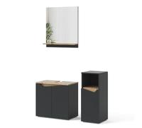 Vicco Combinazione di mobili da bagno Marelle, Antracite/Rovere artigianale 60 cm