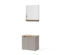 Vicco Combinazione di mobili da bagno Marelle, Grigio/Rovere artigianale 60 cm