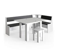Vicco Combinazione di panche e tavolo ad angolo Roman Bianco 210x120 cm