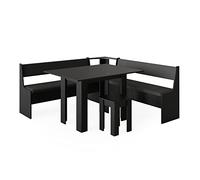 Vicco Combinazione di panche e tavolo ad angolo Roman, Nero, 180 x 180 cm