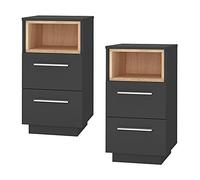 Vicco Comodini camera da letto Beatrice, Antracite, Set di 2