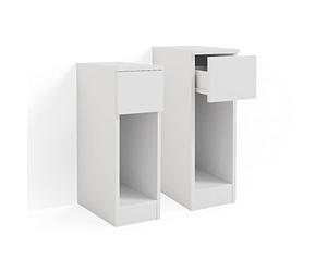 Vicco Comodini camera da letto Enton, Bianco, Set di 2, adatto per riporre libri, lampade e oggetti di uso quotidiano