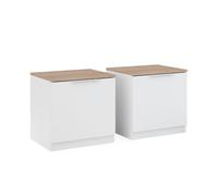 Vicco Comodino camera da letto Betti, Bianco/Sonoma, Set di 2, per riporre oggetti di uso quotidiano e combinabile