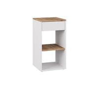 Vicco Comodino camera da letto "Dany", Bianco/Rovere dorato 35 x 65 cm | con 1 cassetto, adatto per la conservazione di libri e riviste