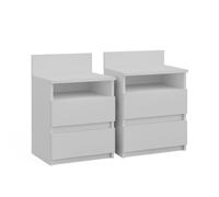 Vicco Comodino camera da letto Monty, Bianco, Set di 2