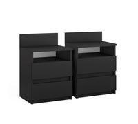 Vicco Comodino camera da letto Monty, Nero, Set di 2