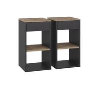 Vicco Comodino Dany, Antracite/Rovere dorato, | Set di 2, adatto per la conservazione di libri e riviste