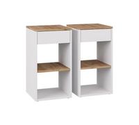 Vicco Comodino Dany, Rovere bianco/dorato, | Set di 2, adatto per la conservazione di libri e riviste